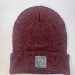 Columbia Whirlibird Beanie - NWOT- Maroon Cuffed Knit Winter Hat OS